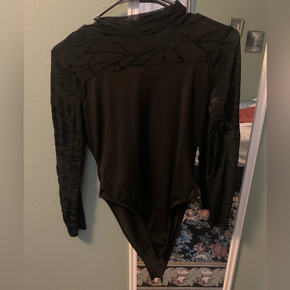 Black long sleeve body suit